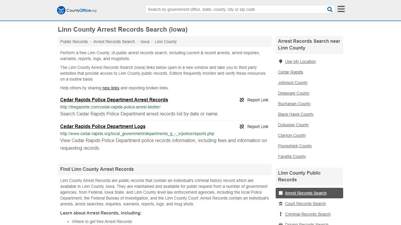 Arrest Records Search - Linn County, IA (Arrests & Mugshots)