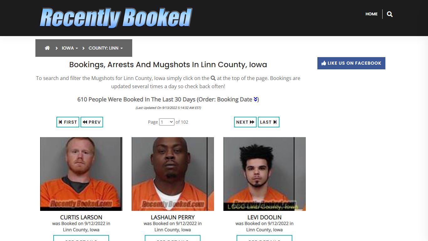 Recent bookings, Arrests, Mugshots in Linn County, Iowa - Recently Booked